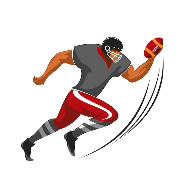 Premium Vector | Running back player, american football game athlete in ...