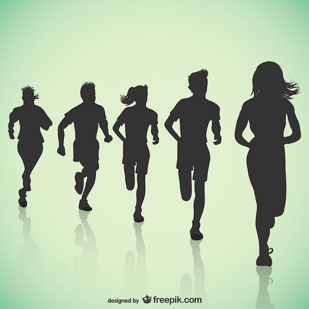 Download Running black silhouettes Vector | Free Download