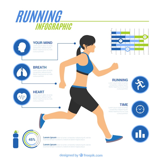 Free Vector | Running infographic with health information