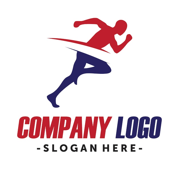 Running And Marathon Logo Premium Vector