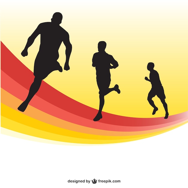 Running race silhouettes background