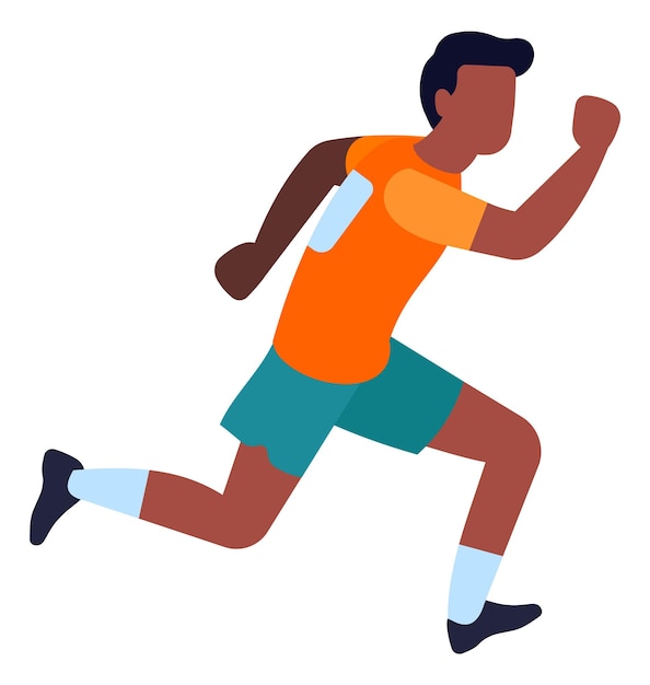 Premium Vector | Running young man prepare for sprint run. sport ...