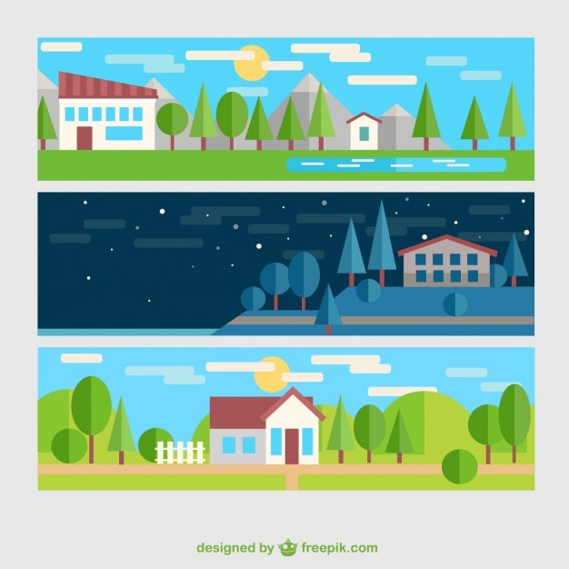 Rural landscape banners