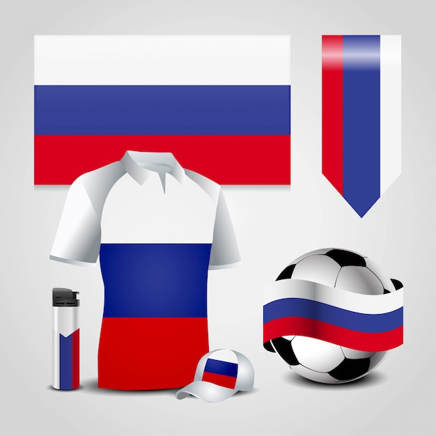 Premium Vector | Russia country flag place on t-shirt, lighter, soccer ...