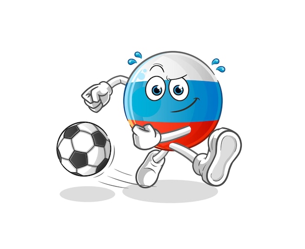 Premium Vector | Russia flag kicking the ball cartoon. cartoon mascot ...