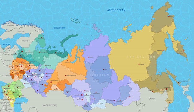 ロシア地図 プレミアムベクター