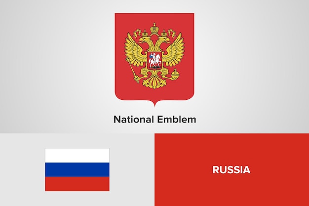 Premium Vector Russia National Emblem Flag Template