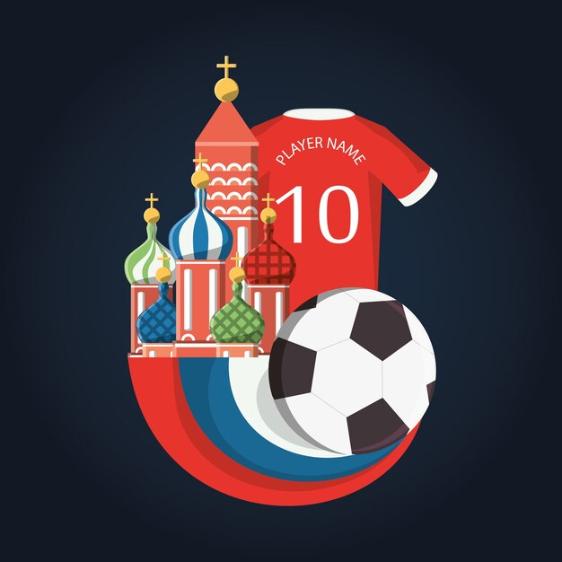 Premium Vector Russia soccer world cup design