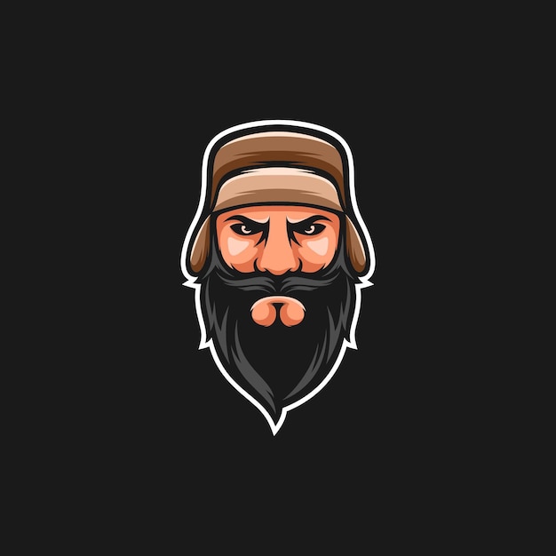 Premium Vector | Russian beardy mascot design vector