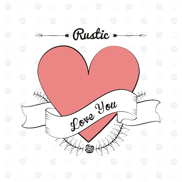 Premium Vector | Rustic card material decorative heart image