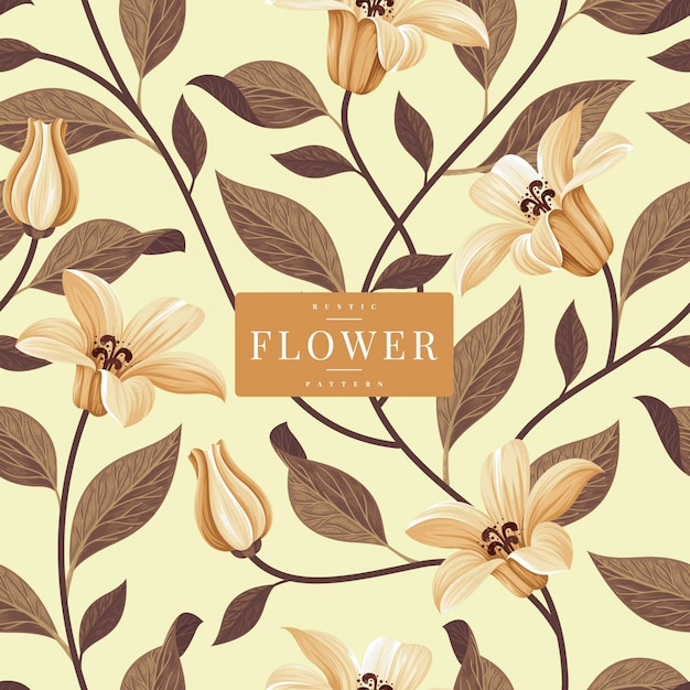 Download Rustic floral pattern template | Premium Vector