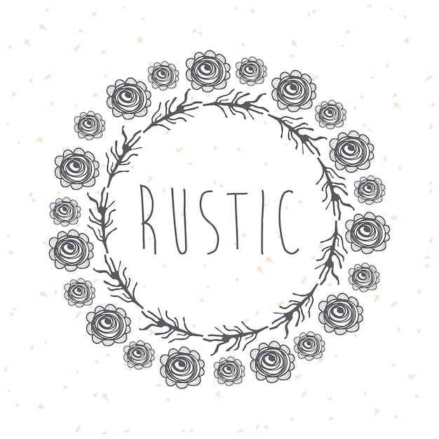 Download Premium Vector | Rustic floral round frame hand drawn