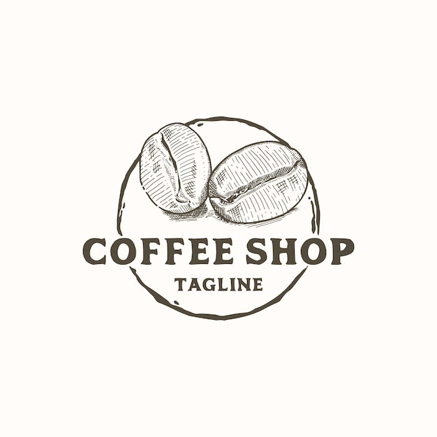 Download Free Rustic Hand Drawn Coffee Beans For Coffee Shop Logo Design Premium Vector Use our free logo maker to create a logo and build your brand. Put your logo on business cards, promotional products, or your website for brand visibility.