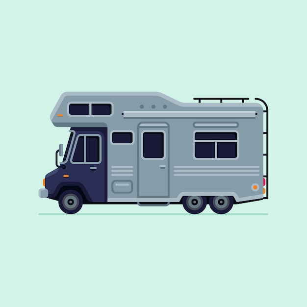 Download Rv camper trailer truck vector illustration | Premium Vector