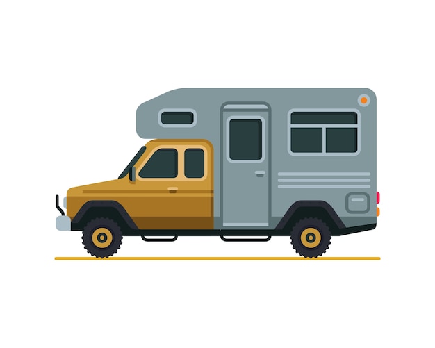 Download Rv camper van flat style vector illustration | Premium Vector