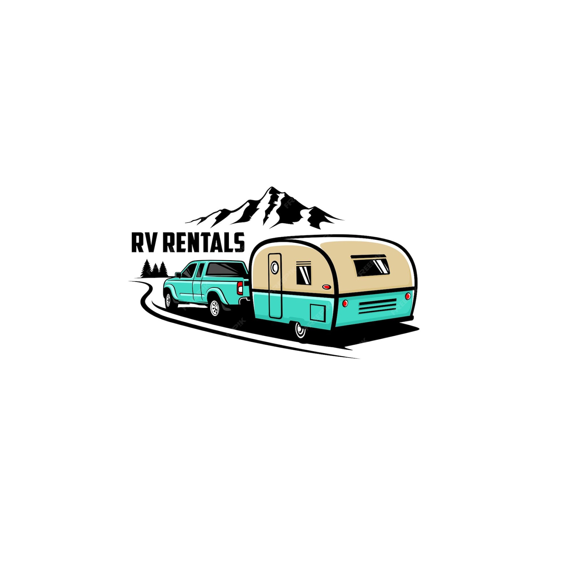 Premium Vector | Rv rentals logo