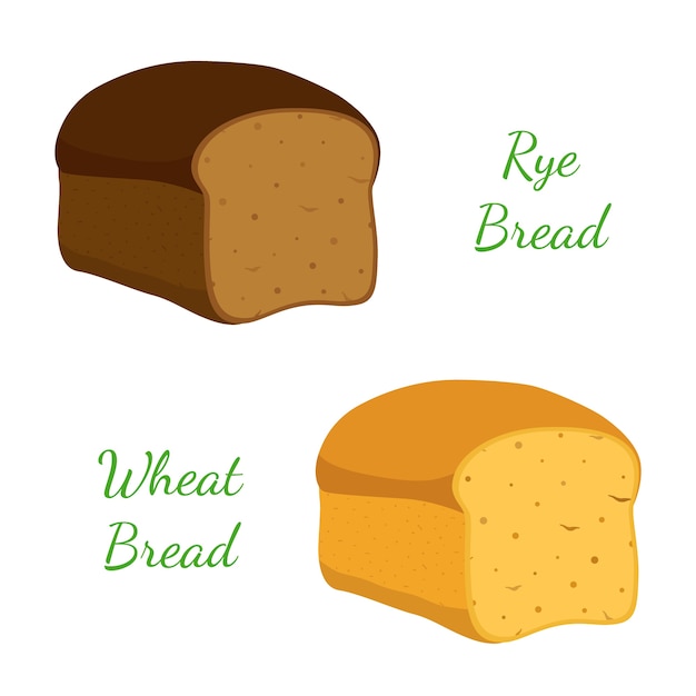 Download Premium Vector Rye Wheat Bread Whole Grain Loaf