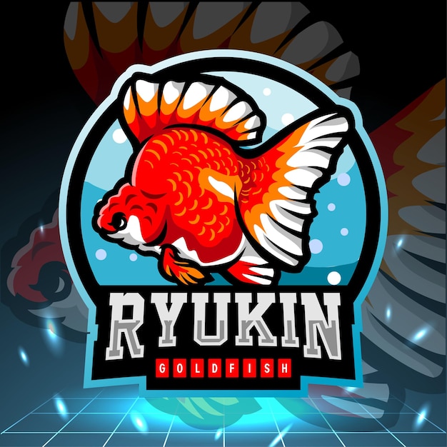 Premium Vector Ryukin Goldfish Mascot Esport Logo Design