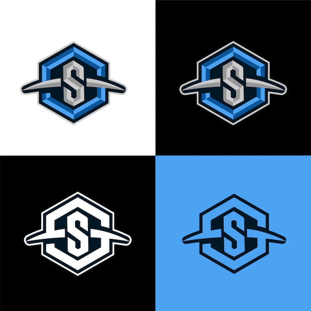 Premium Vector | S hexagon initial sport logo template