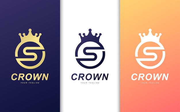 Premium Vector S Letter Logo With Crown Circle