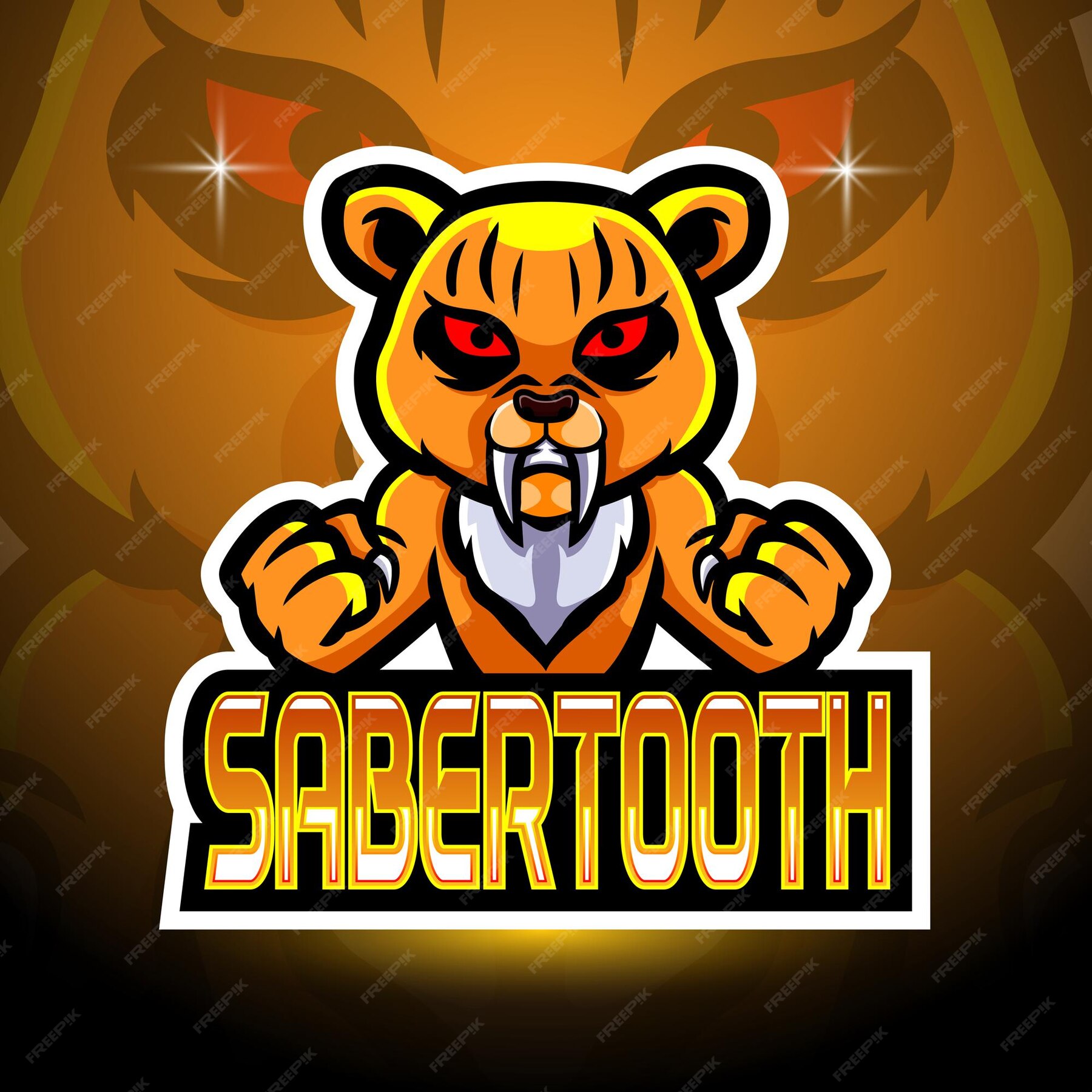 Premium Vector | Sabertooth esport logo mascot design