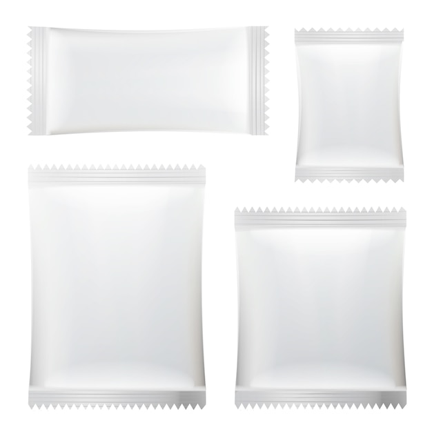 Sachet set. white clean blank of stick sachet packaging. | Premium ...