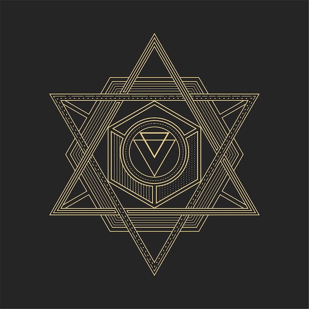 Premium Vector | Sacred geometry hexagram