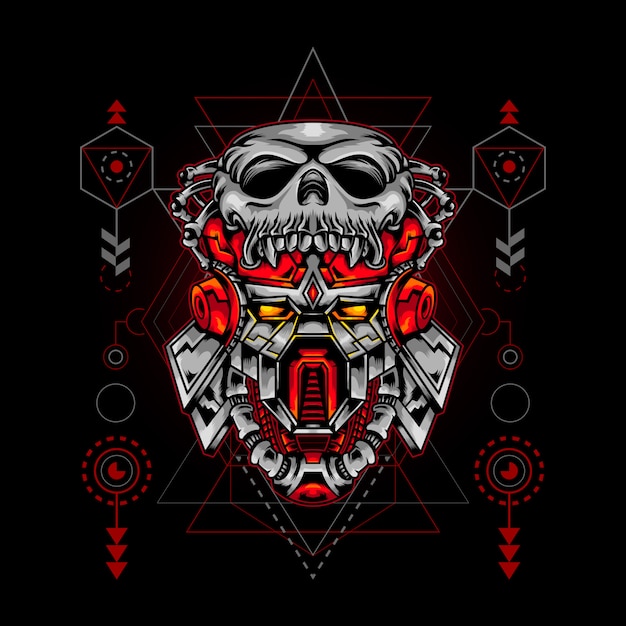 Download Free Sacred Geometry Skull Head Robot Ilustration Premium Vector Use our free logo maker to create a logo and build your brand. Put your logo on business cards, promotional products, or your website for brand visibility.