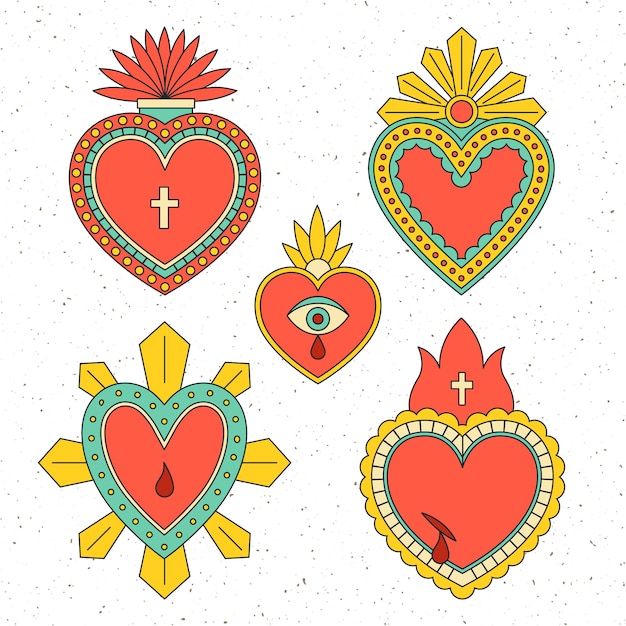 Free Vector | Sacred heart collection