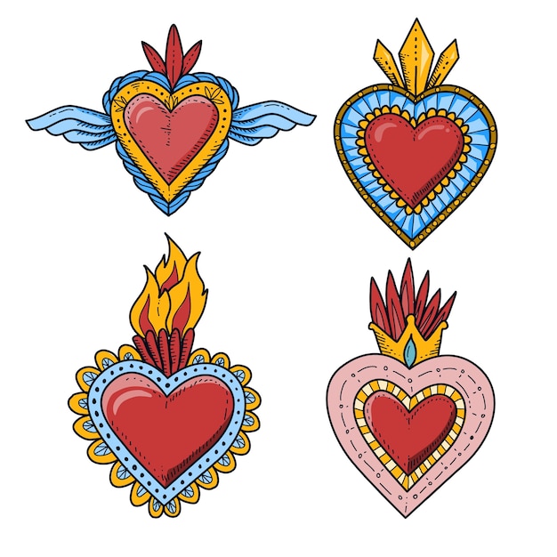 Free Vector | Sacred heart illustration collection design