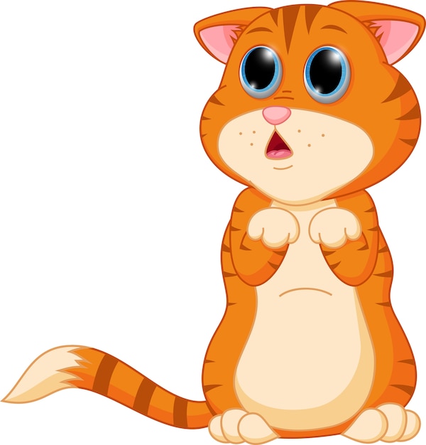 Premium Vector Sad kitten cartoon standing