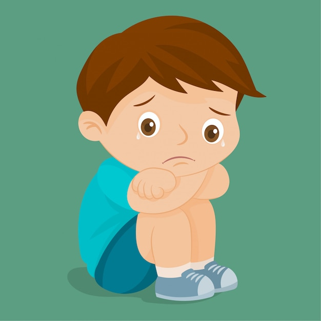 Sad Boy Crying Cartoon 3335