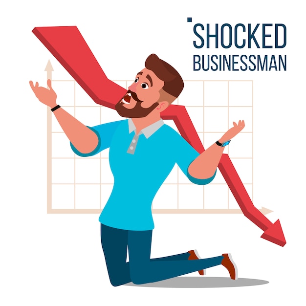 Premium Vector Sad Shocked Businessman Illustration