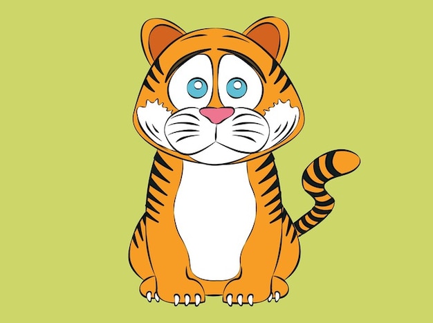 Sad tiger animal funny cartoon