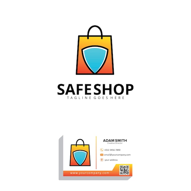 Premium Vector | Safe shop logo design template