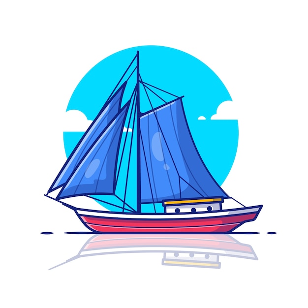 Premium Vector | Sailing boat icon illustration. water transportation