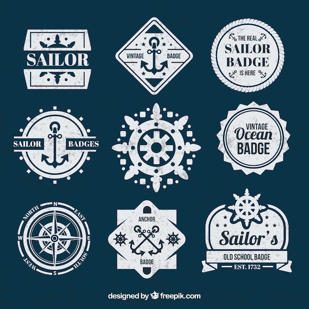 Free Vector | Sailor badges collection