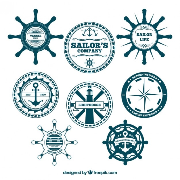 Free Vector | Sailor logo collection