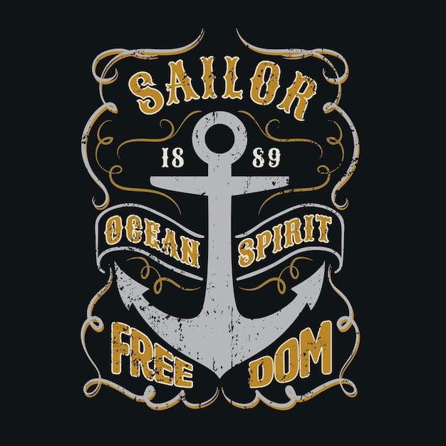 Premium Vector | Sailor ocean spirit graphic for apparel