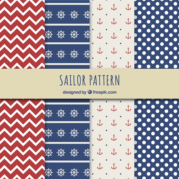 Sailor patterns Free Vector Sailor patterns Free Vector