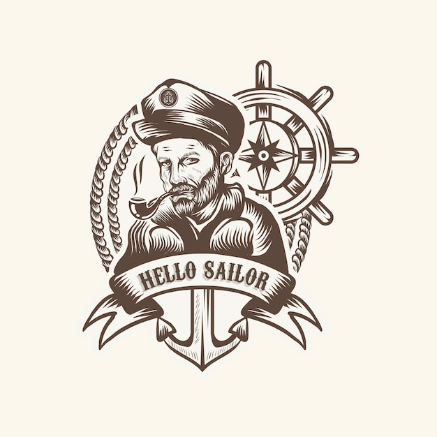 Download Free Sailor Vintage Logo Premium Vector Use our free logo maker to create a logo and build your brand. Put your logo on business cards, promotional products, or your website for brand visibility.