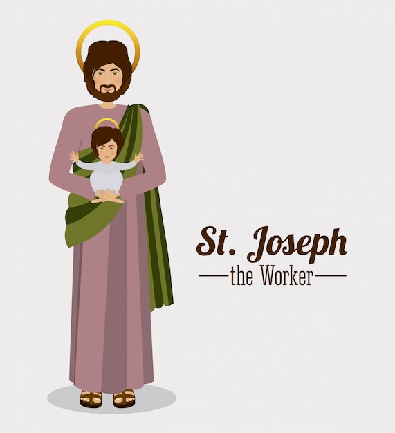 Premium Vector Saint Joseph Holding Baby Jesus