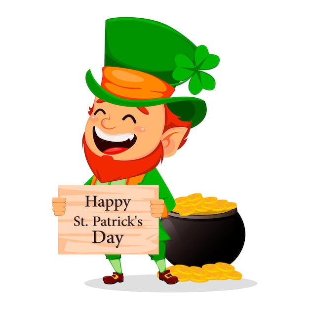 Premium Vector | Saint patrick day. funny leprechaun