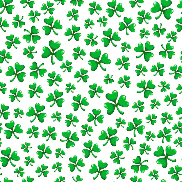 Saint patrick day seamless pattern set - shamrock or clover leaves ...