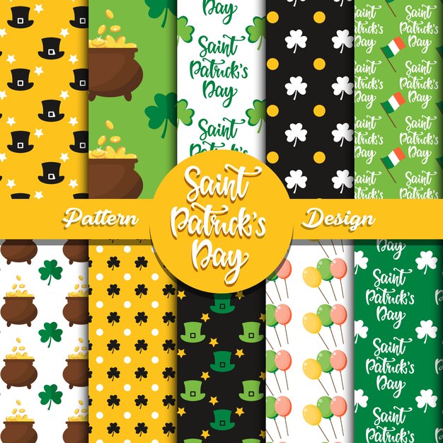 Saint patrick's day pattern design Premium Vector