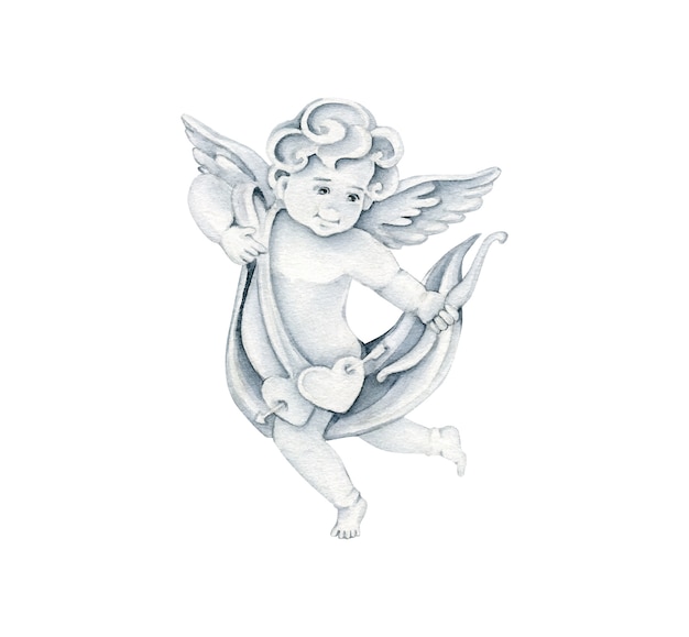 聖バレンタインの天使のイラスト プレミアムベクター