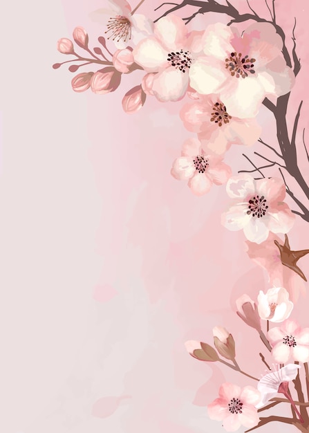 Free Vector | Sakura greeting card