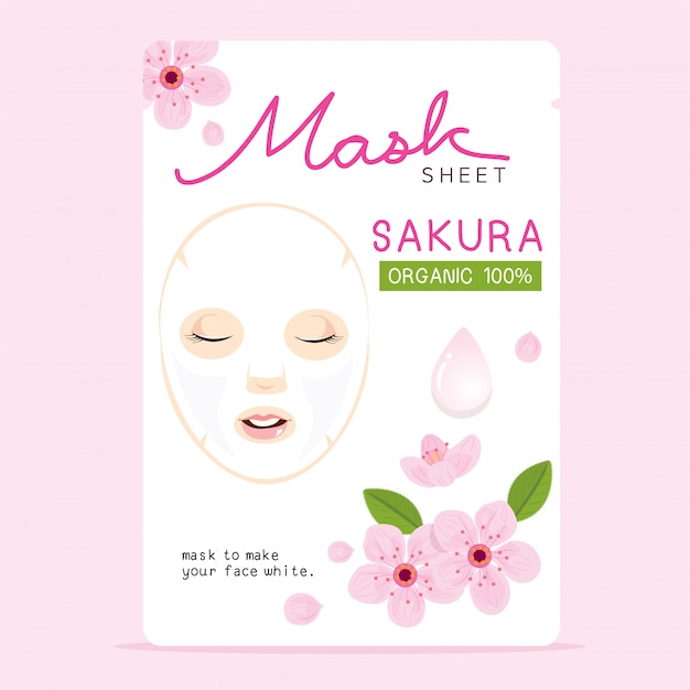 Download Premium Vector | Sakura mask sheet