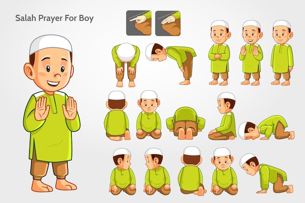 Salah prayer for boys Vector | Premium Download