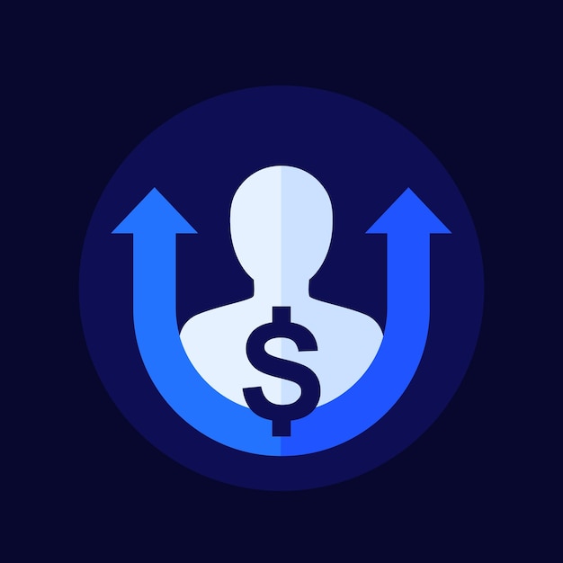 Premium Vector Salary Increase Growth Icon Flat Vector